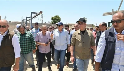 وزير الري يزور محطات الرفع والمنشآت المائية في محافظة الفيوم للتفقد.