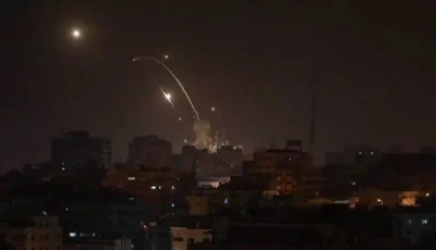 اعتراض صاروخين قادمين من غزة فوق كيسوفيم