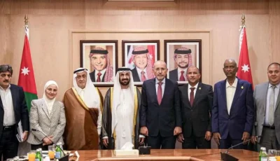 الصفدي يرحب برئيس البرلمان العربي محمد أحمد اليماحي ووفد برلماني عربي مصاحب.