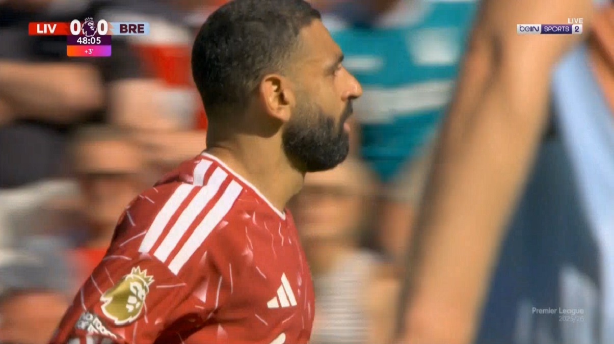 محمد صلاح يهدر هدف محقق لليفربول امام برينتفورد في الدوري الانجليزي