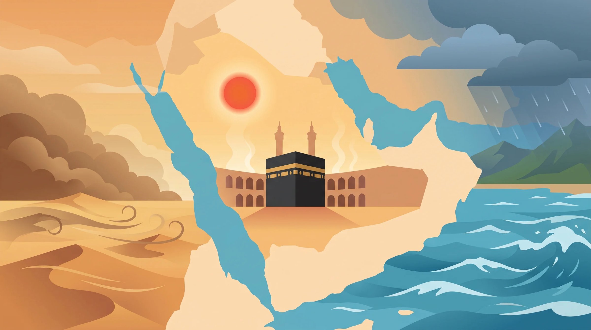 “الأرصاد”: رياح مثيرة للأتربة على 9 مناطق.. وأجواء حارة تلامس 45 مئوية في المشاعر المقدسة