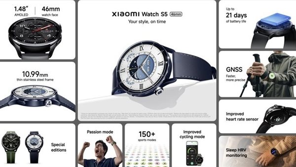 ساعة شاومي Xiaomi Watch S5 الجديدة تجمع بين التصميم الأنيق والأداء القوي
