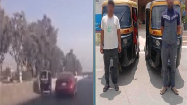 كشف تفاصيل فيديو “التوك توك الطائر” بالإسماعيلية.. ضبط المتهمين بعد تعريض سيارة للخطر