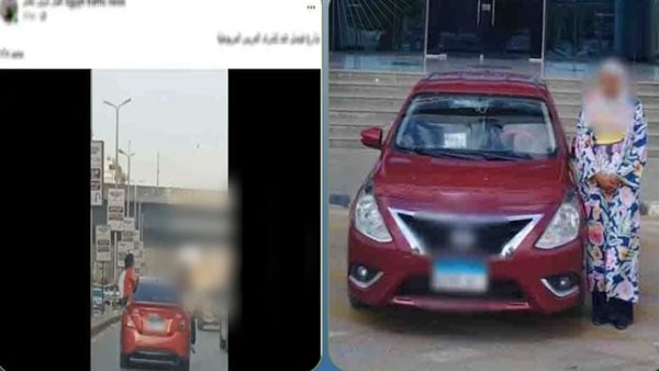 ضبط قائدة “ملاكى” لسماحها لبعض الصغار بالجلوس خارج نوافذ السيارة بالجيزة