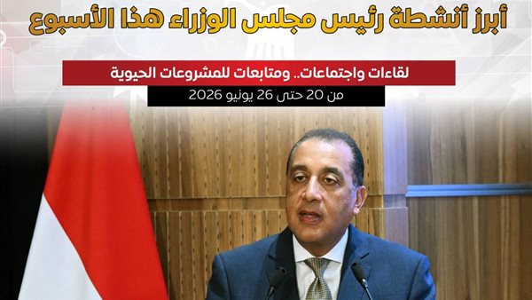 المركز الإعلامي لمجلس الوزراء يستعرض بالإنفوجراف أبرز أنشطة «مدبولي» هذا الأسبوع