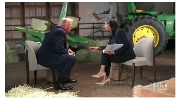 ترامب ينسحب غاضباً من مقابلة برنامج “ميت ذا برس” وينتقد ويلكر وقنوات ABC وCBS وCNN|شاهد
