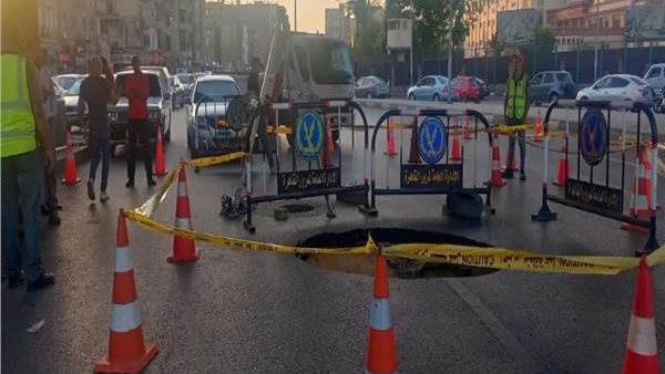 تحويلات مرورية لتنفيذ أعمال إصلاح الهبوط الأرضي بمحور عبدالحميد بدوي بالقاهرة