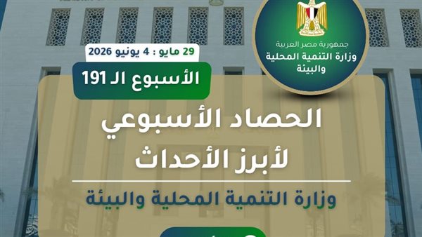 الحصاد الأسبوعي لأنشطة التنمية المحلية والبيئة