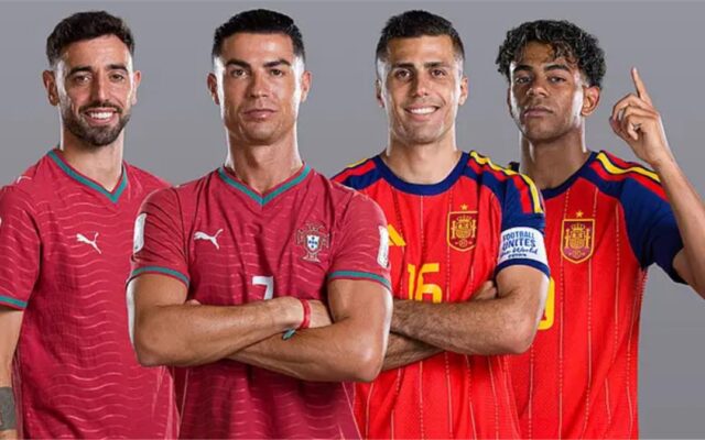 معلقين مباراة البرتغال وإسبانيا اليوم في كأس العالم