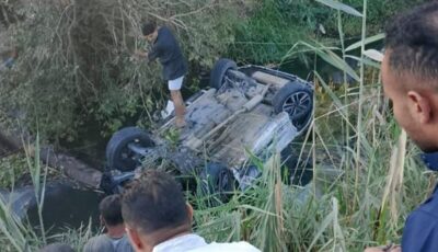 بينهم زوجين وعريس جديد.. وفاة 3 أشخاص في انقلاب سيارة في ترعة بالشرقية
