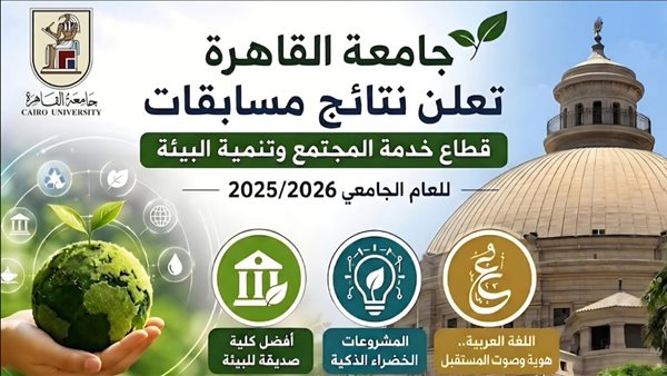 جامعة القاهرة تعلن نتائج مسابقات قطاع خدمة المجتمع وتنمية البيئة للعام الجامعي 2025/2026