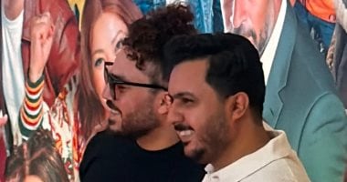 صبري فواز وتامر فرج وخالد أبو غريب فى العرض الخاص لفيلم «الست لما»