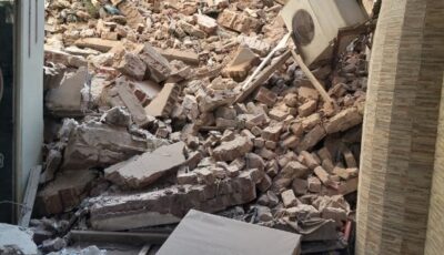 انهيار منزل مكون من 3 طوابق بالإسكندرية