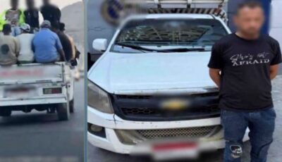 القبض على سائق سيارة نقل سمح لعدد من الأشخاص بالجلوس فى الصندوق الخلفى