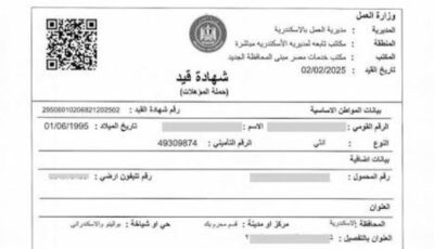 استخراج كعب عمل إليكتروني.. الرابط والطريقة