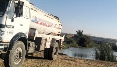 ضبط سيارة نقل تلقي مخلفات خطرة سائلة على أحد أحواض بحيرة مريوط بالإسكندرية