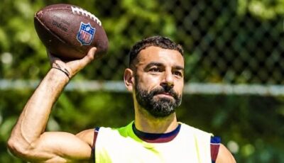 محمد صلاح يشارك فى تدريبات طرابزون سبور بكرة القدم الأمريكية.. صور