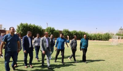 نائب المحافظ يتفقد الاستاد الرياضي.. ودعم المدارس بالرمال الصفراء بمركز بلاط